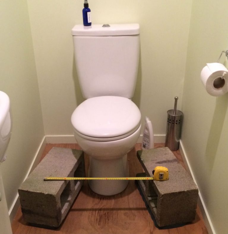 Your bottom and squatting over the toilet my new platform